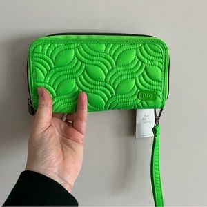 NWT splits XL lug wallet lime green